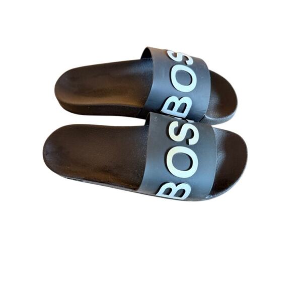 BOSS Hugo Boss Black Logo Slides Sandals – Men’s Size 11 (Made in Italy) - Picture 4 of 8